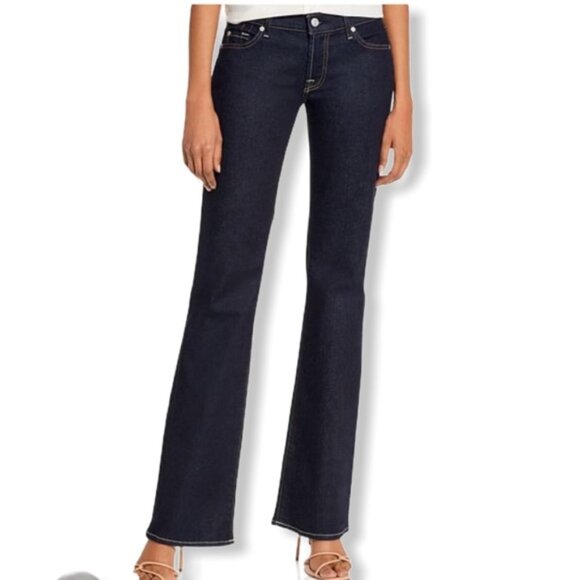 NEW 7 For All Mankind Original Bootcut Low Rise Dark Wash Jeans Size 31 - Picture 1 of 12